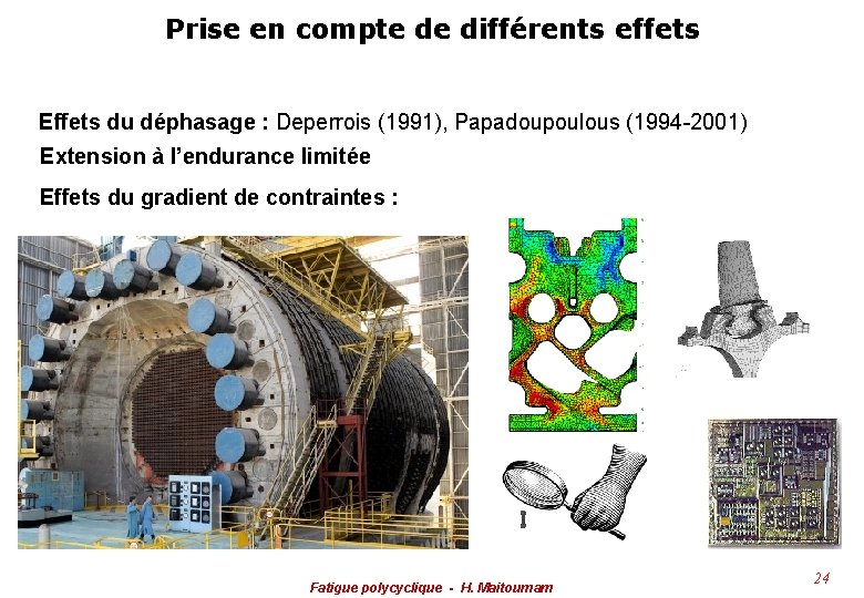 Prise en compte de différents effets Effets du déphasage : Deperrois (1991), Papadoupoulous (1994