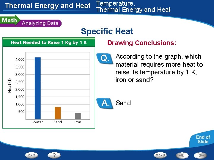 Thermal Energy and Heat Temperature, Thermal Energy and Heat Specific Heat Drawing Conclusions: According