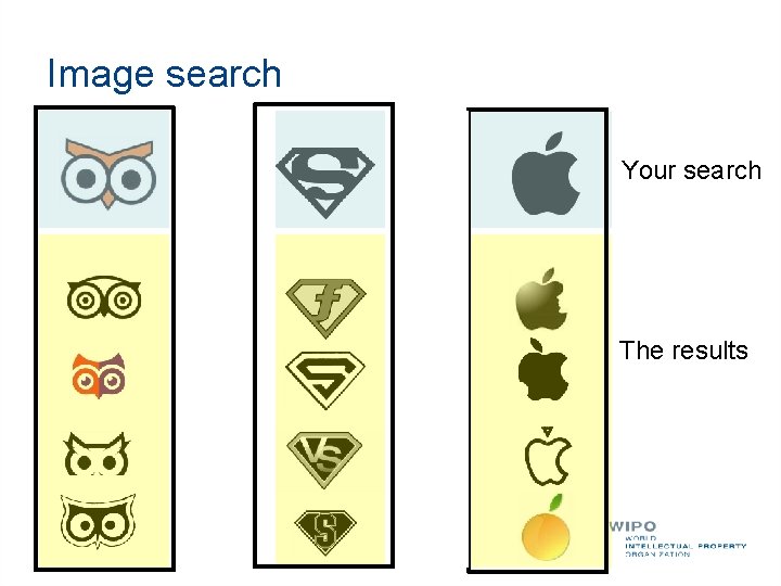 Image search Your search The results 