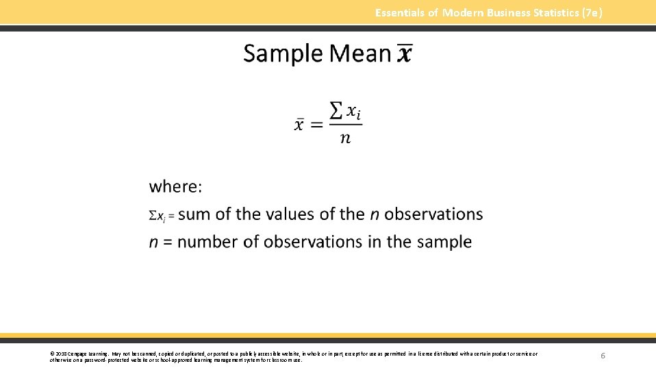 Essentials of Modern Business Statistics (7 e) § © 2018 Cengage Learning. May not