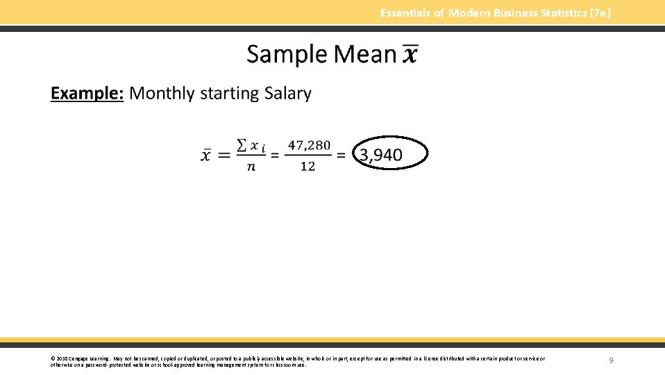 Essentials of Modern Business Statistics (7 e) § © 2018 Cengage Learning. May not
