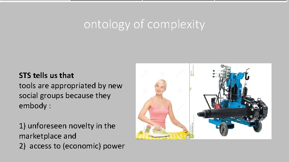 ontology of complexity STS tells us that tools are appropriated by new social groups