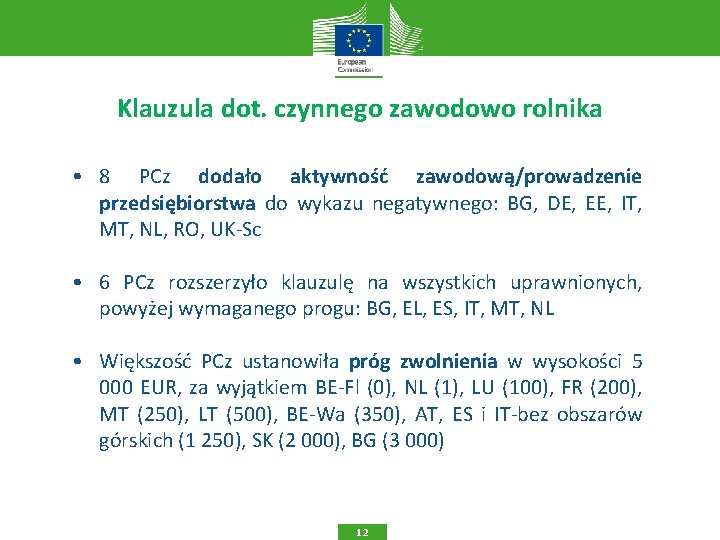 Klauzula dot. czynnego zawodowo rolnika • 8 PCz dodało aktywność zawodową/prowadzenie przedsiębiorstwa do wykazu