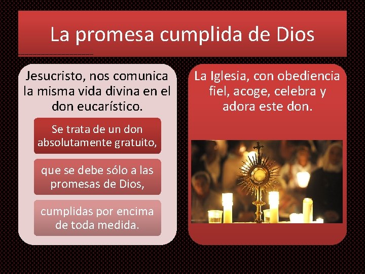 La promesa cumplida de Dios Jesucristo, nos comunica la misma vida divina en el