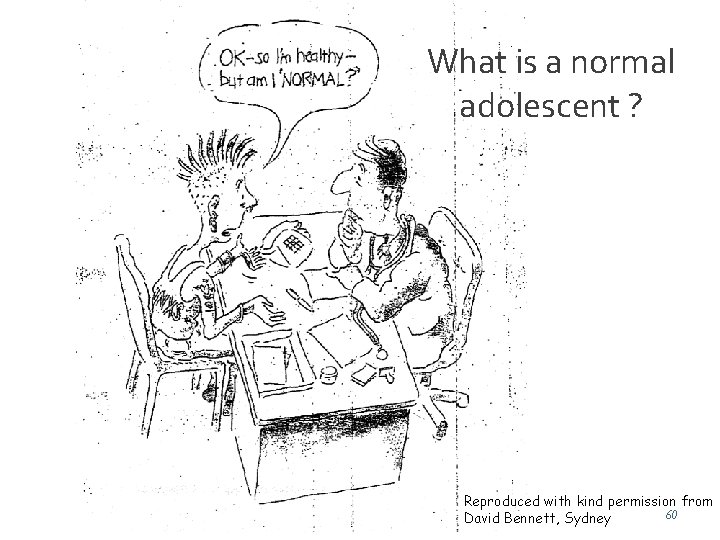 What is a normal adolescent ? Reproduced with kind permission from 60 David Bennett,