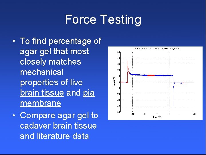 Force Testing • To find percentage of agar gel that most closely matches mechanical