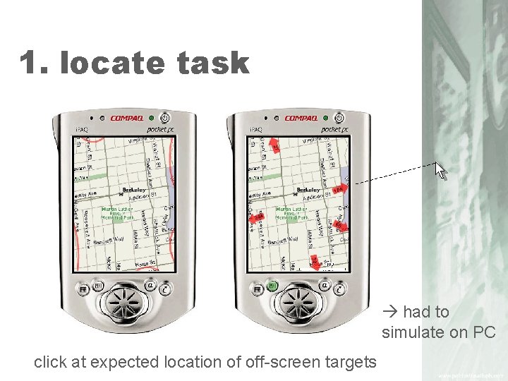 1. locate task had to simulate on PC click at expected location of off-screen