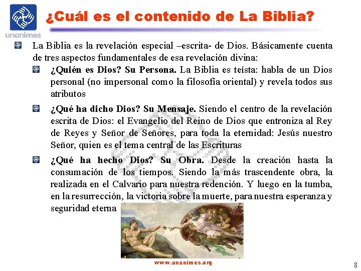 ¿Cuál es el contenido de La Biblia? La Biblia es la revelación especial –escrita-