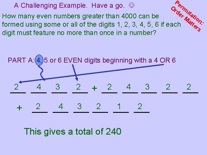 Pe A Challenging Example. Have a go. Or rm de uta r M tio