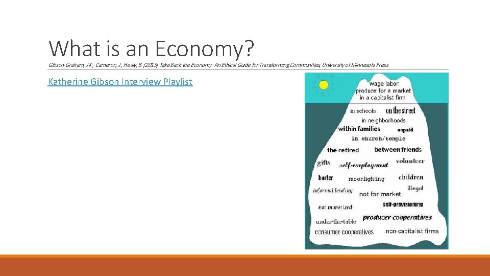 What is an Economy? Gibson-Graham, J. K. , Cameron, J. , Healy, S. (2013)