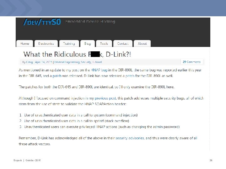 Experis | October 2015 26 