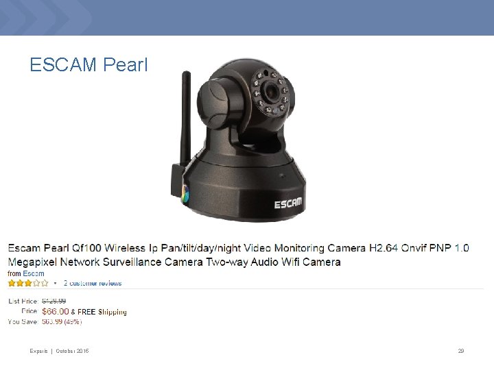 ESCAM Pearl Experis | October 2015 29 