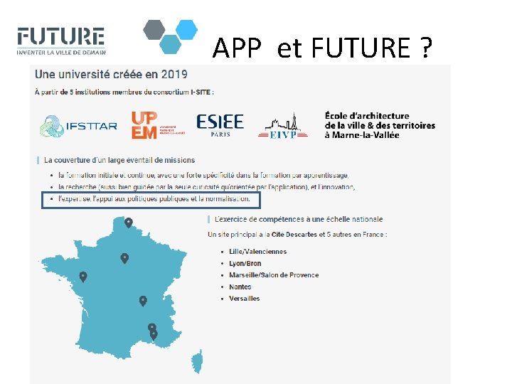 APP et FUTURE ? 