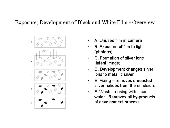 Exposure, Development of Black and White Film - Overview • • • A. Unused