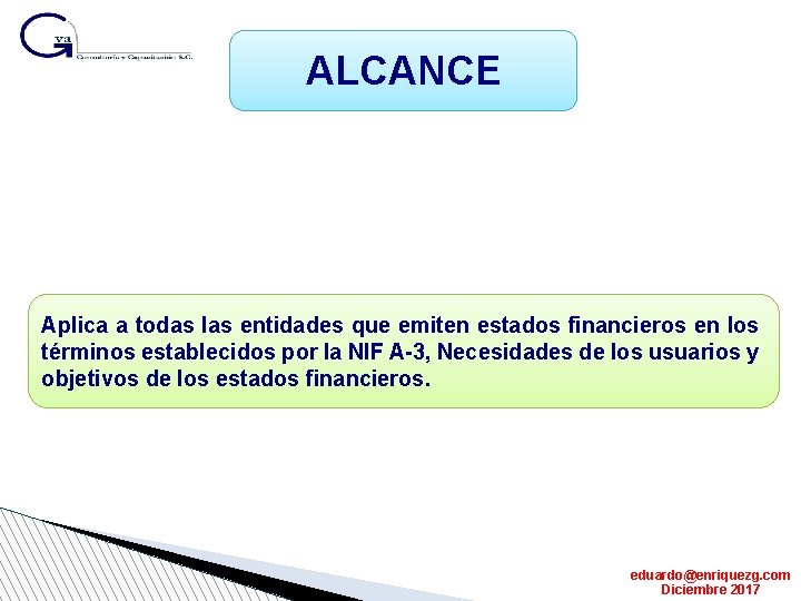 ALCANCE Aplica a todas las entidades que emiten estados financieros en los términos establecidos