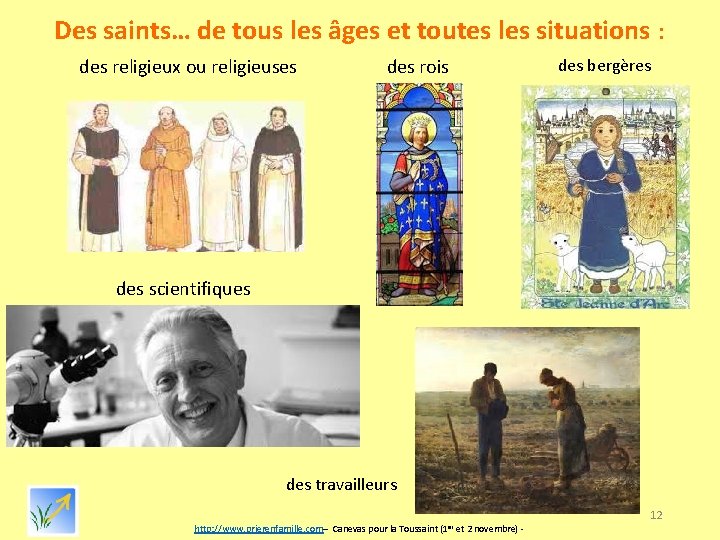 Des saints… de tous les âges et toutes les situations : des religieux ou