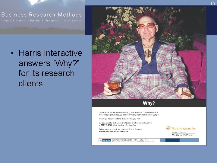 15 • Harris Interactive answers “Why? ” for its research clients 