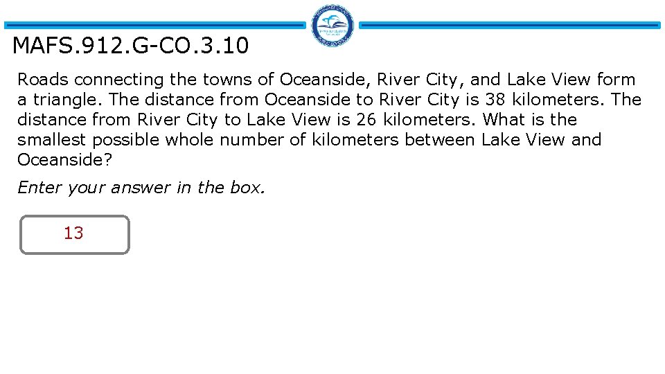 MAFS. 912. G-CO. 3. 10 Roads connecting the towns of Oceanside, River City, and