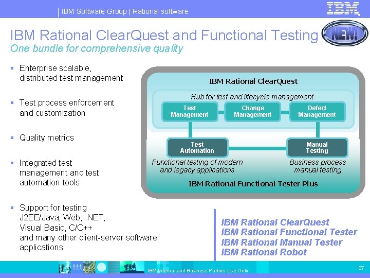 IBM Software Group | Rational software ® IBM Rational Clear. Quest and Functional Testing