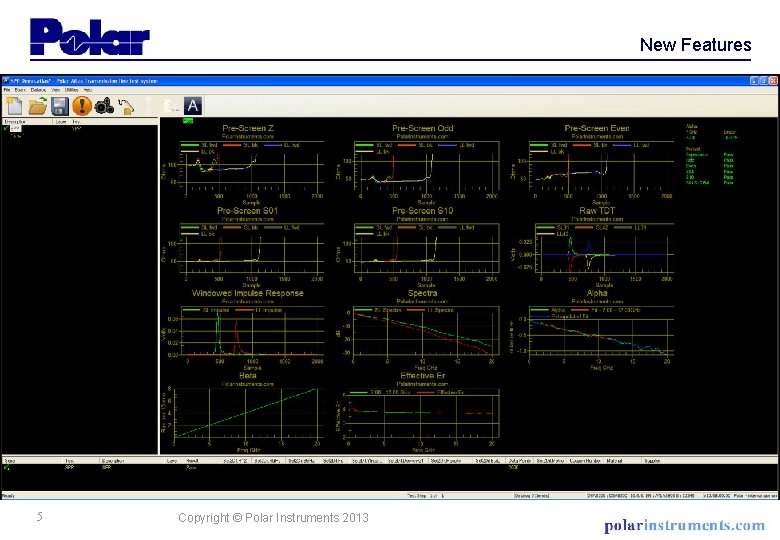 New Features 5 Copyright © Polar Instruments 2013 