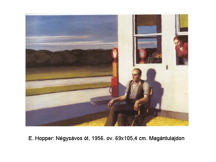 E. Hopper: Négysávos ót, 1956. ov. 69 x 105, 4 cm. Magántulajdon 