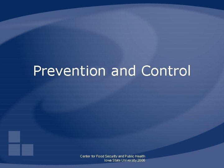 Prevention and Control Center for Food Security and Public Health Iowa State University 2006