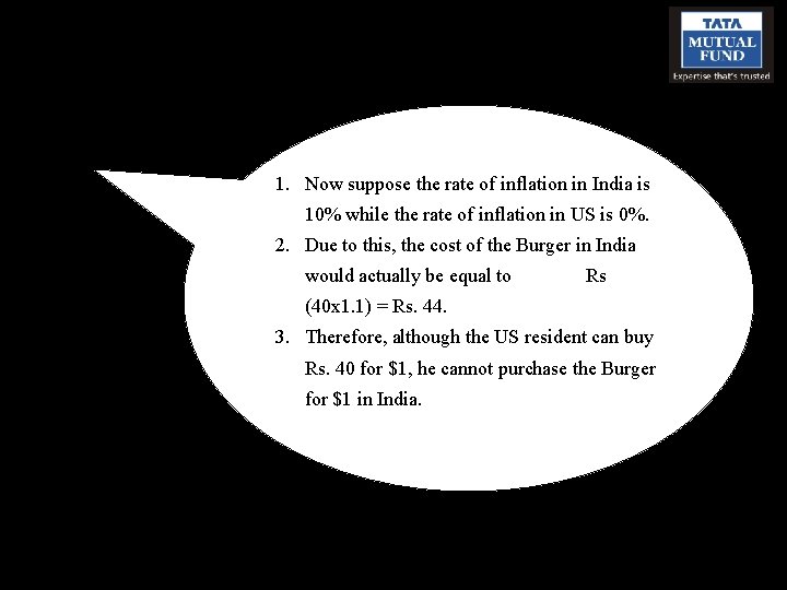 1. Now suppose the rate of inflation in India is 10% while the rate