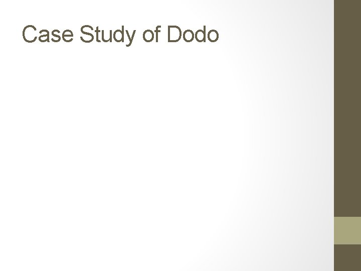 Case Study of Dodo 