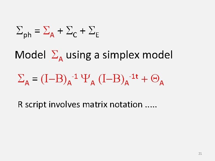 Sph = SA + SC + SE Model SA using a simplex model SA
