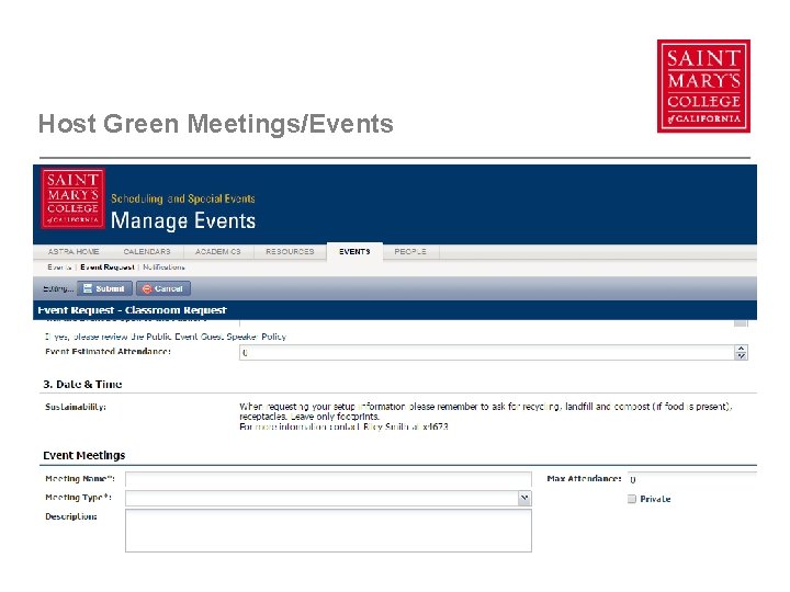 Host Green Meetings/Events 