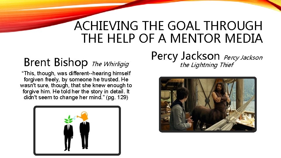 ACHIEVING THE GOAL THROUGH THE HELP OF A MENTOR MEDIA Brent Bishop The Whirligig