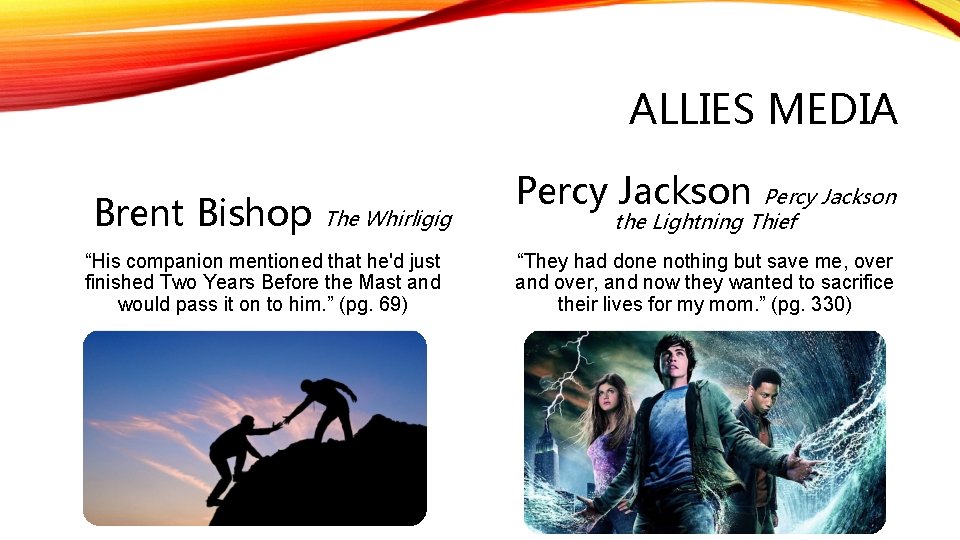 ALLIES MEDIA Brent Bishop The Whirligig “His companion mentioned that he'd just finished Two