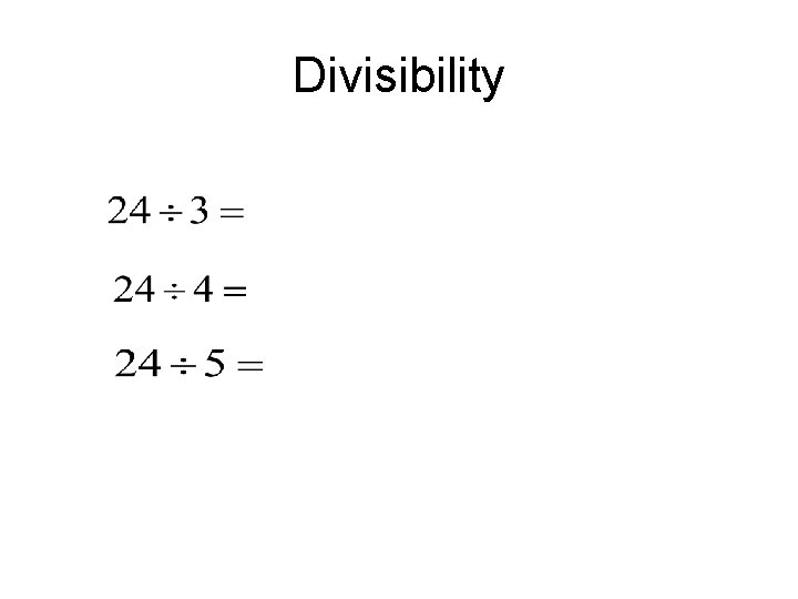 Divisibility 