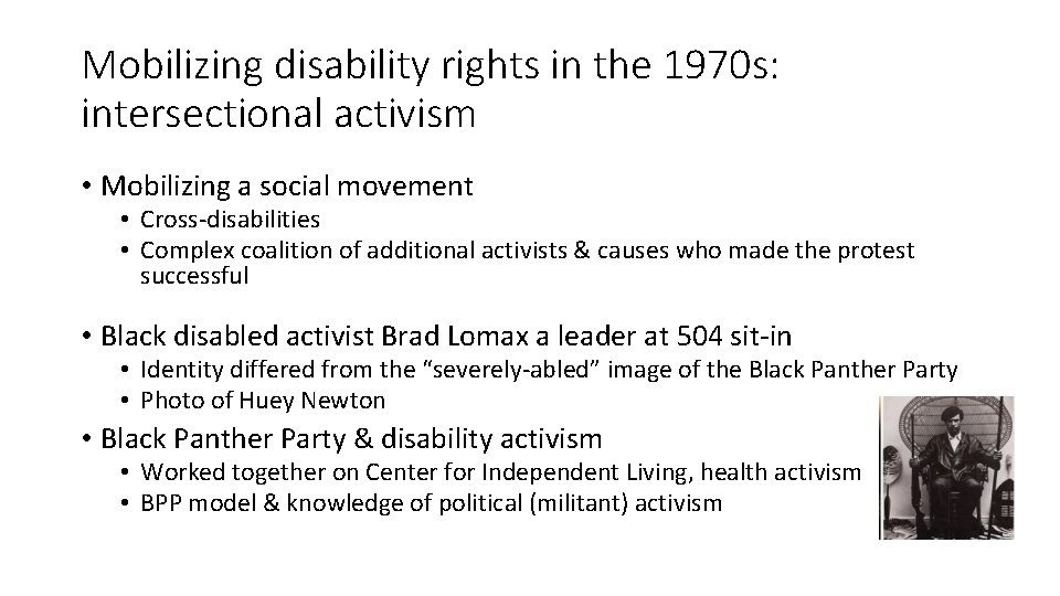 Mobilizing disability rights in the 1970 s: intersectional activism • Mobilizing a social movement