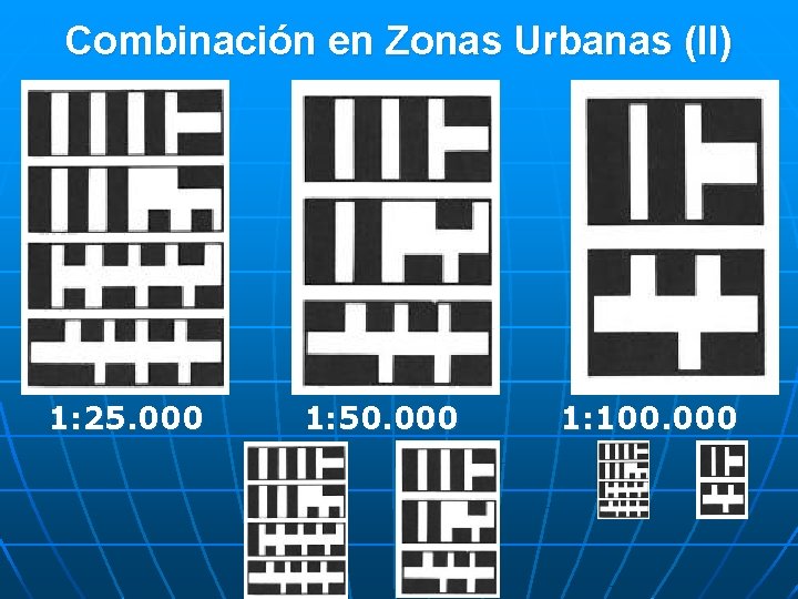 Combinación en Zonas Urbanas (II) 1: 25. 000 1: 50. 000 1: 100. 000