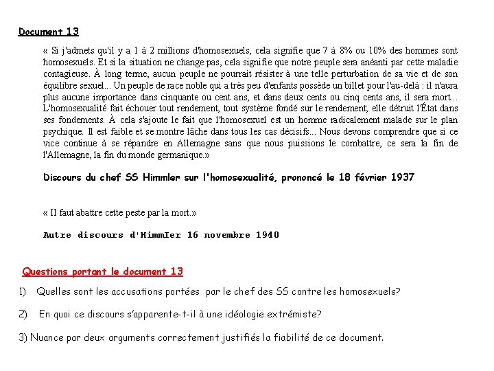 Document 13 « Si j'admets qu'il y a 1 à 2 millions d'homosexuels, cela