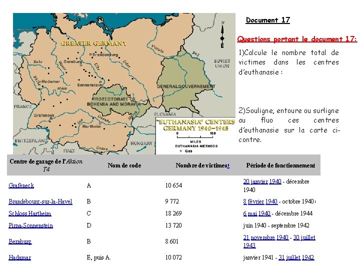 Document 17 Questions portant le document 17: 1)Calcule le nombre total de victimes dans