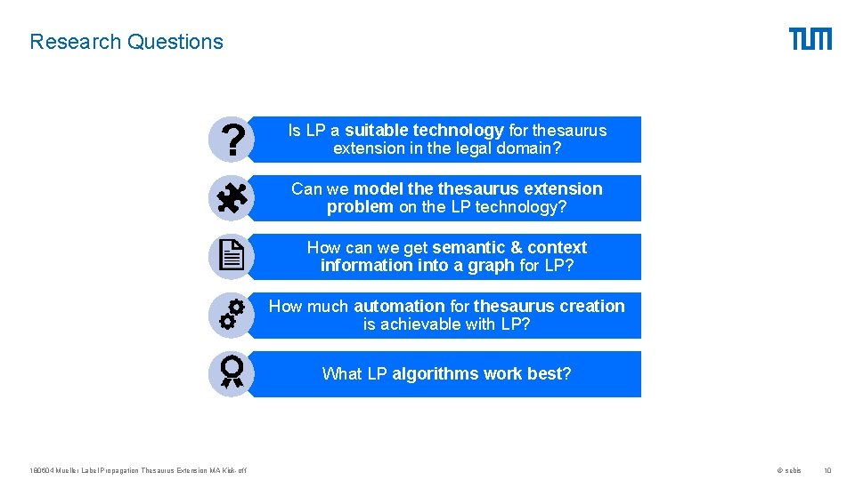 Research Questions ? Is LP a suitable technology for thesaurus extension in the legal