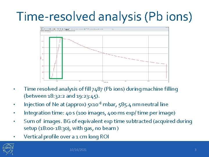Time-resolved analysis (Pb ions) • • • Time resolved analysis of fill 7487 (Pb
