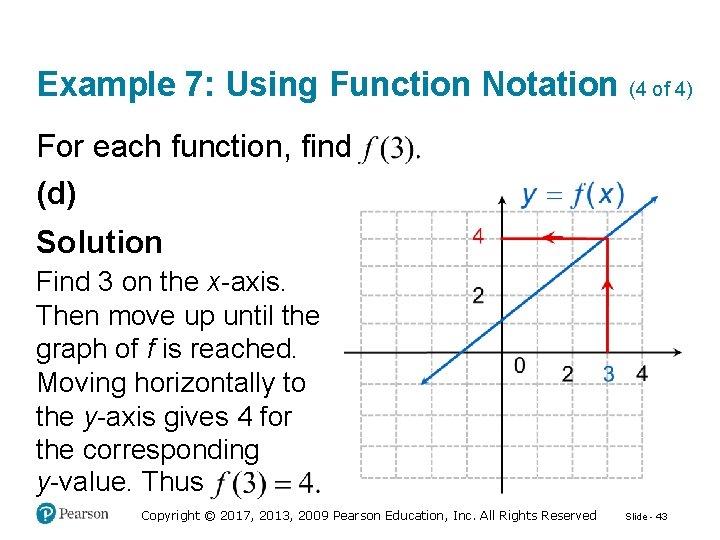Example 7: Using Function Notation (4 of 4) For each function, find (d) Solution