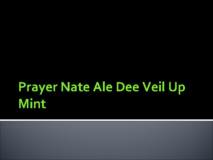 Prayer Nate Ale Dee Veil Up Mint 