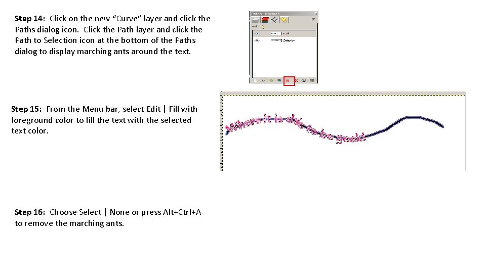 Step 14: Click on the new “Curve” layer and click the Paths dialog icon.