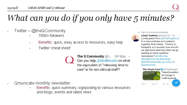 15. 05. 18 Oxford AHSN and Q webinar What can you do if you