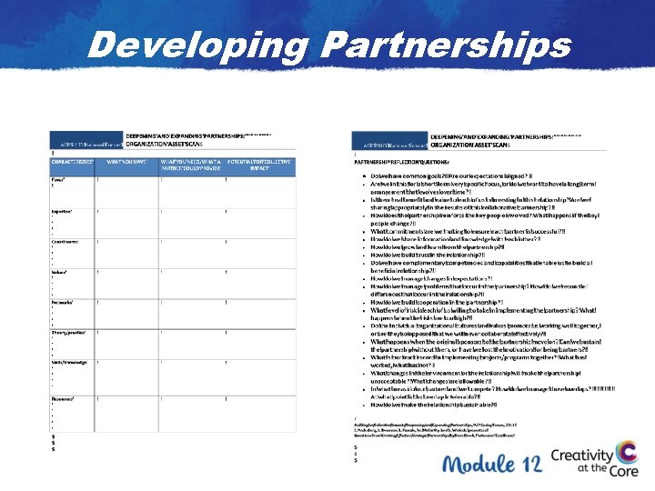 Developing Partnerships 