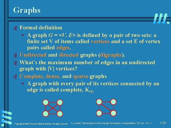 Graphs b b Formal definition • A graph G = <V, E> is defined