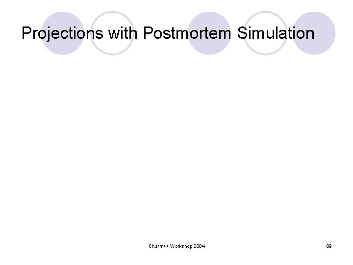 Projections with Postmortem Simulation Charm++ Workshop 2004 89 