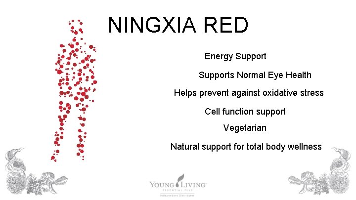 NINGXIA RED Energy Supports Normal Eye Health Helps prevent against oxidative stress Cell function