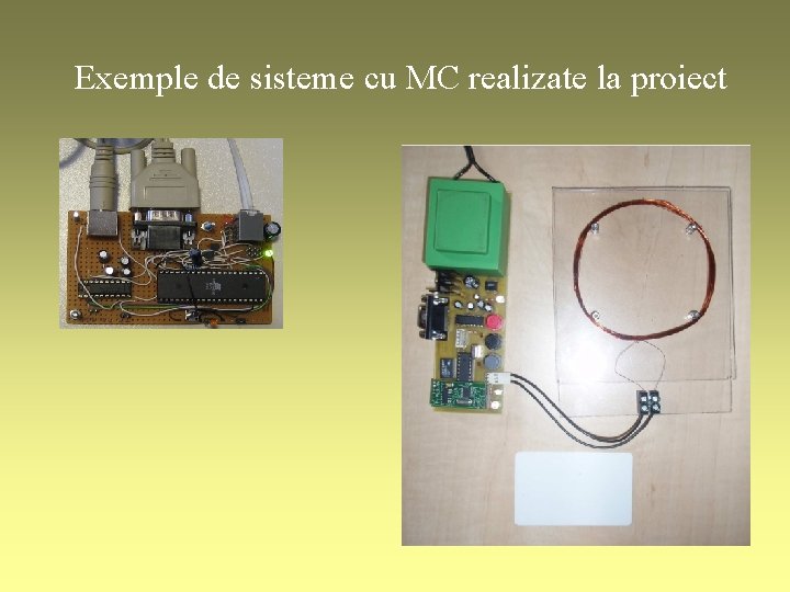Exemple de sisteme cu MC realizate la proiect 