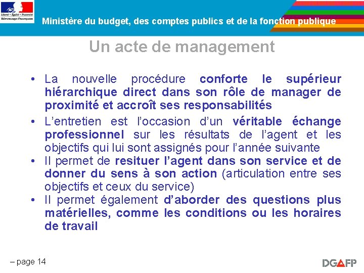 Ministère du budget, des comptes publics et de la fonction publique Un acte de