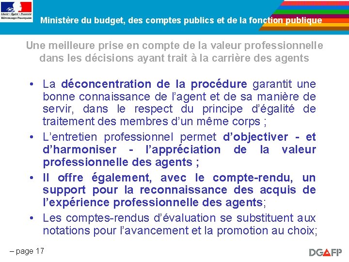 Ministère du budget, des comptes publics et de la fonction publique Une meilleure prise